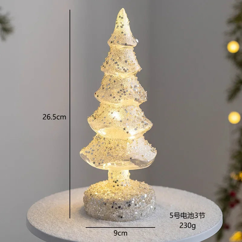 Glass Christmas Tree Ornament with LED Light