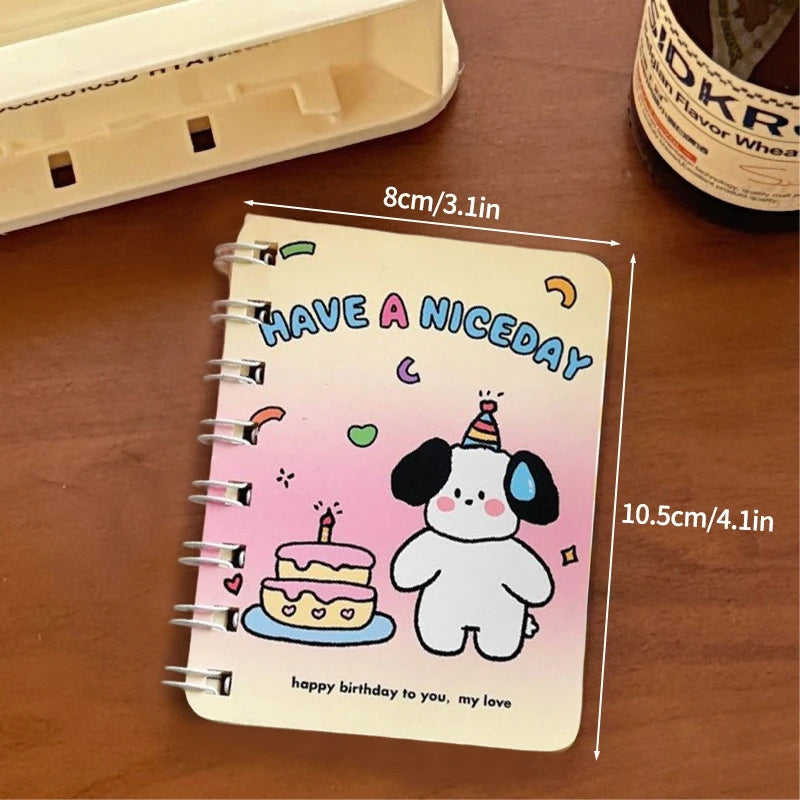 Kawaii  Spiral Notebook – A7 Mini Cartoon Journal