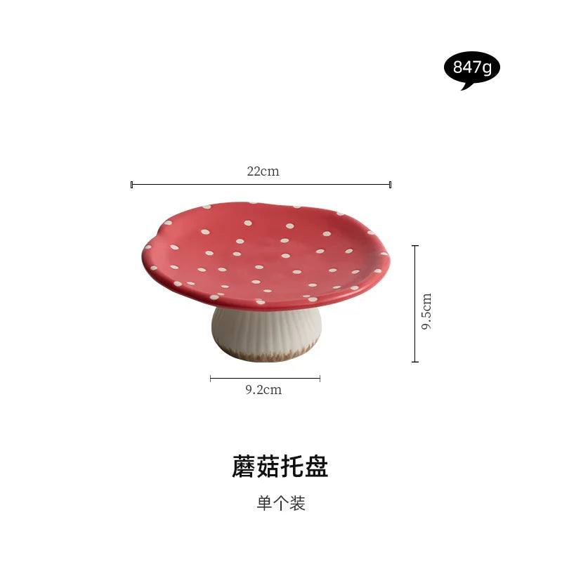 Cute Mushroom Ceramic Plate