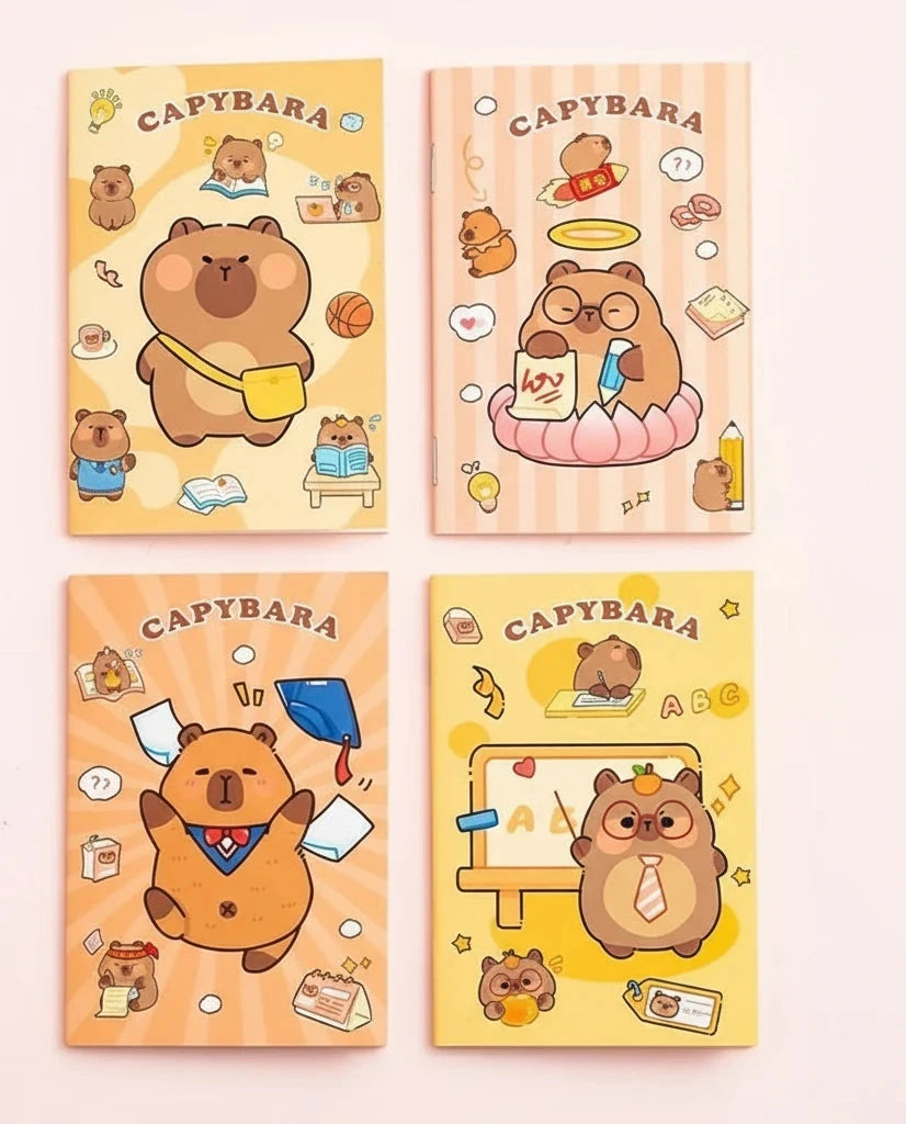 Mini Pocket Notebook – Cute Cartoon Memo Pad (4 Books / 1 Piece)