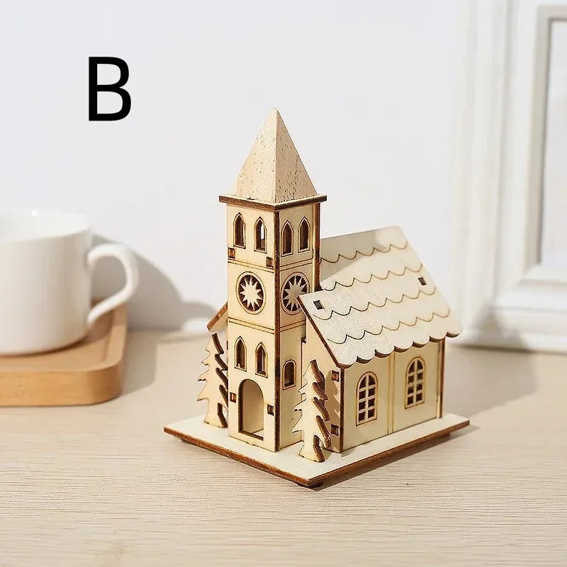 Wooden LED Christmas House