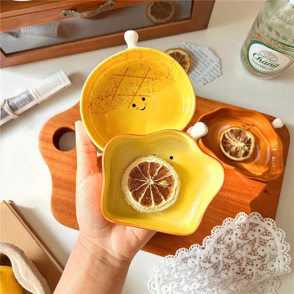 Soucoupe à sushi japonaise en céramique, mini assiette mignonne en forme de pain, vaisselle