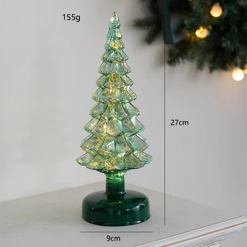 Glass Christmas Tree Ornament with LED Light