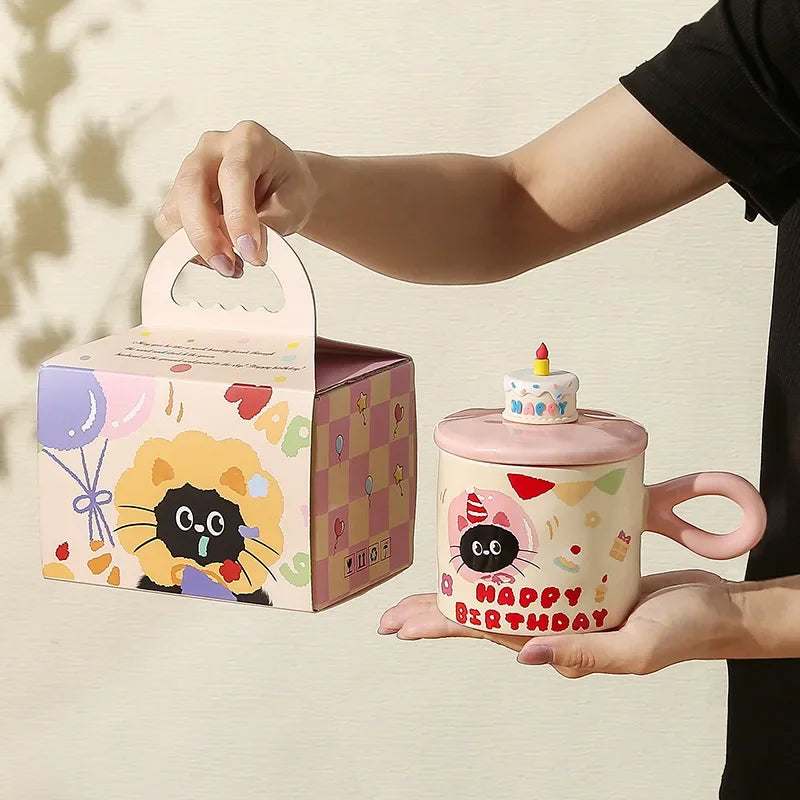 Cute Cartoon Cat Ceramic Mug