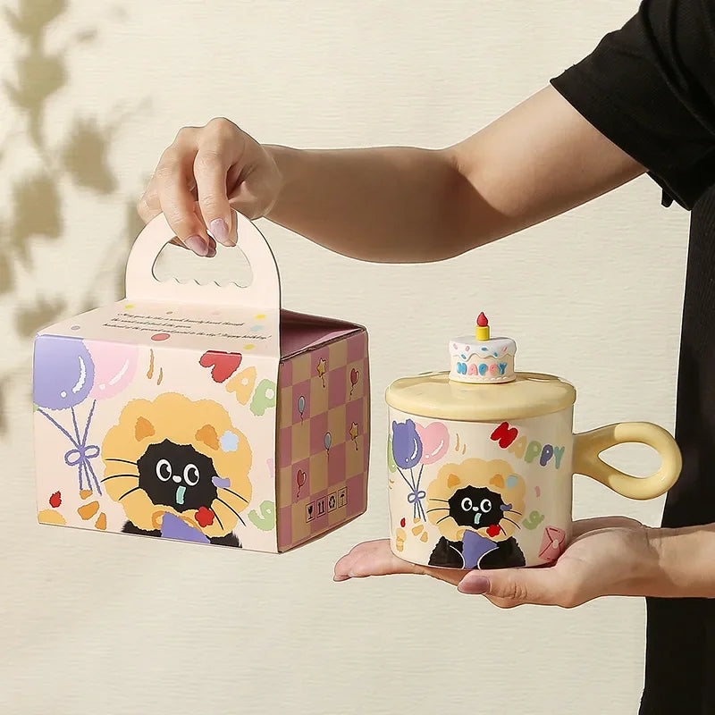 Cute Cartoon Cat Ceramic Mug