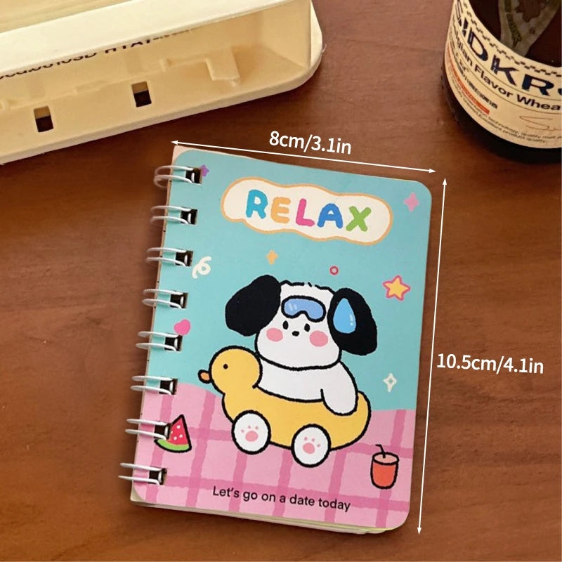 Kawaii  Spiral Notebook – A7 Mini Cartoon Journal