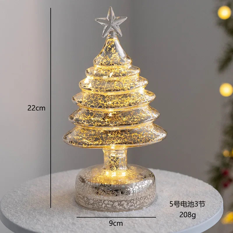 Glass Christmas Tree Ornament with LED Light