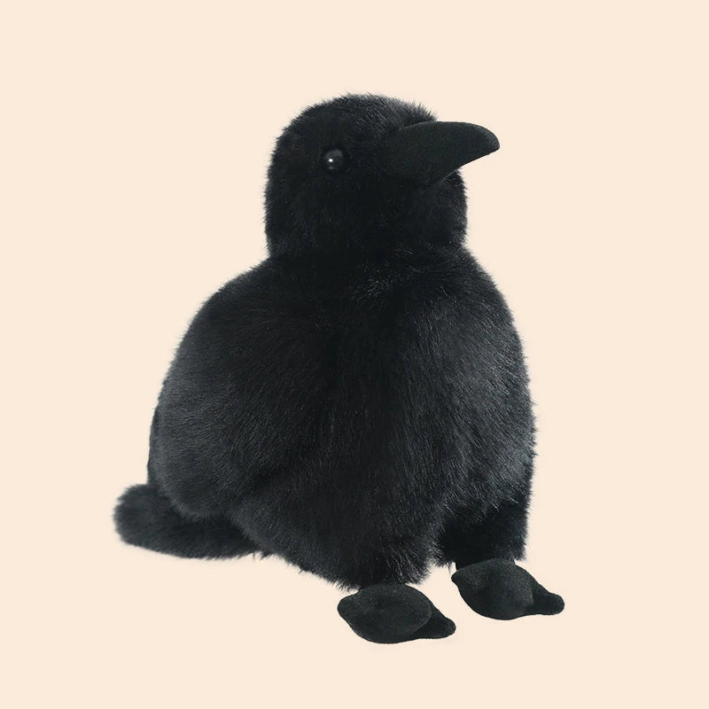 Realistic Black Crow Plush Toy