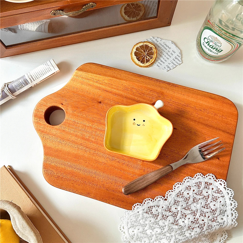 Soucoupe à sushi japonaise en céramique, mini assiette mignonne en forme de pain, vaisselle