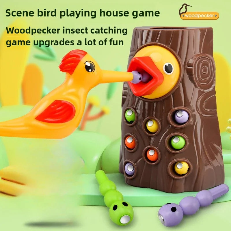 Magnetic Bird Bug Catching Toy – Montessori Early Learning Game for Kids