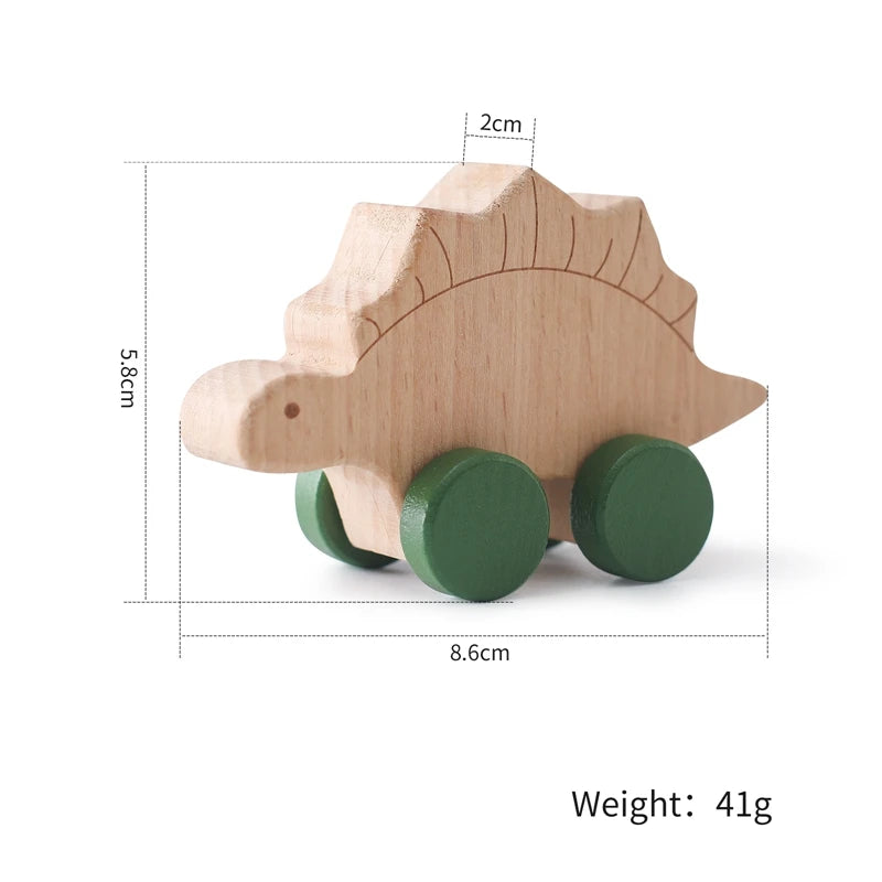 Wooden Montessori Pull Toy – Animal Night Train with Stars & Moon