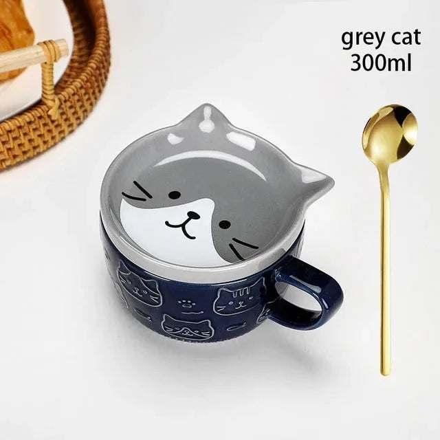 Cute Japanese-Style Breakfast Cup with Lid