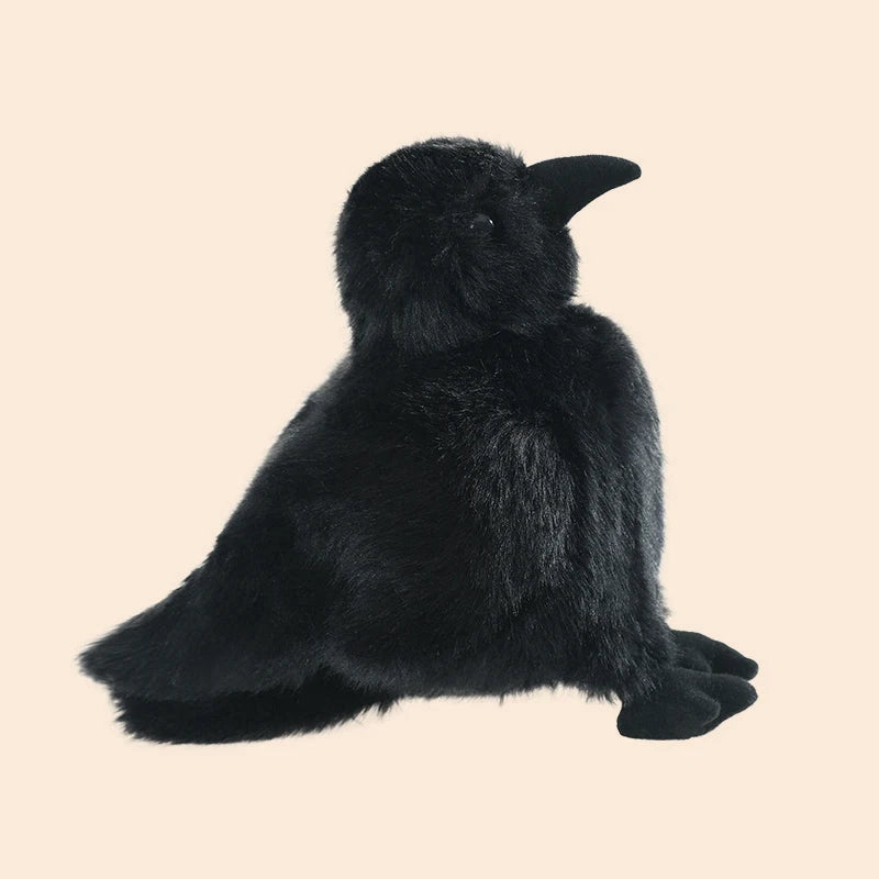 Realistic Black Crow Plush Toy