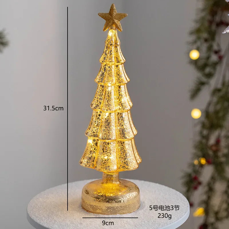 Glass Christmas Tree Ornament with LED Light