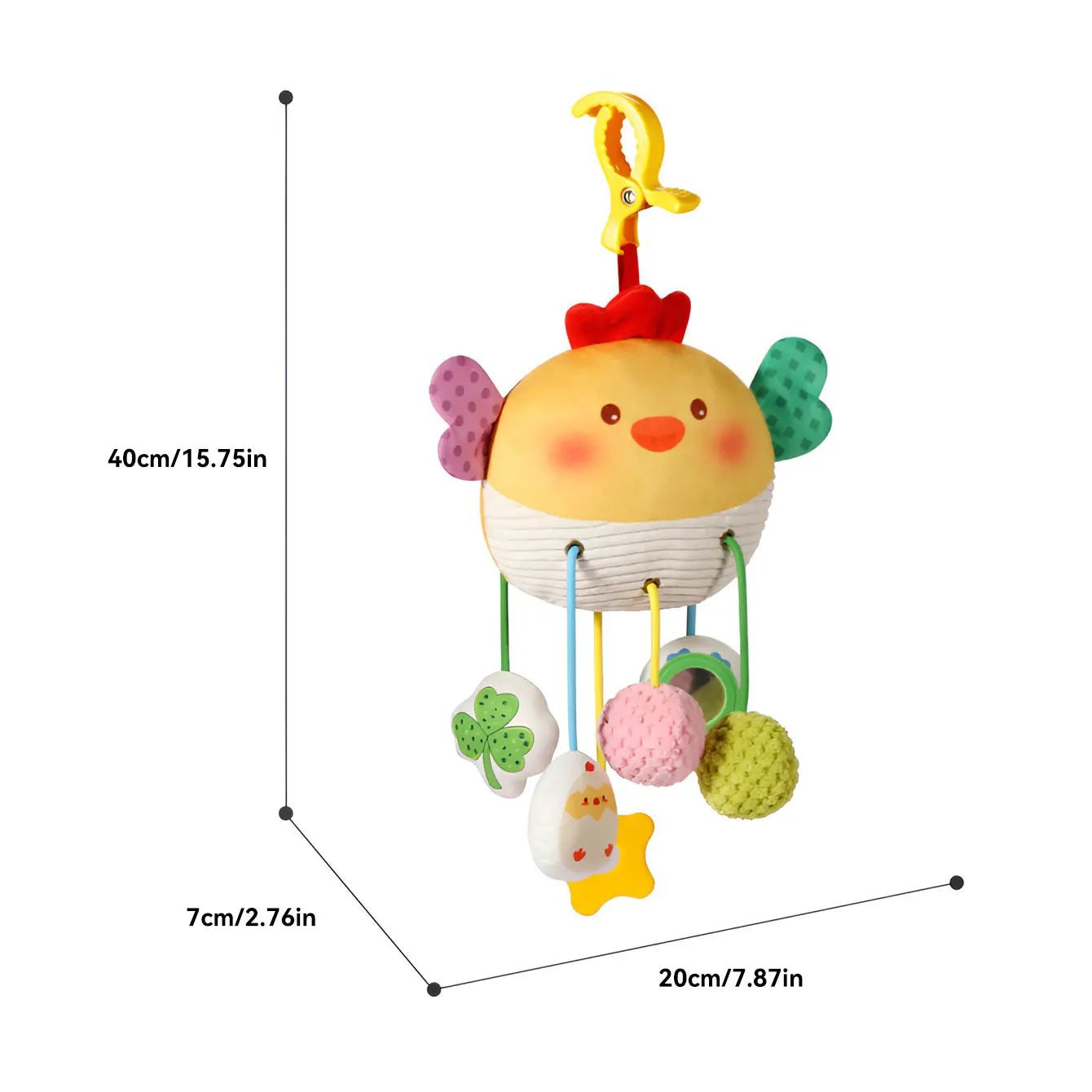 Hanging Bed Bell Toy – Cartoon Teething Pendant & Rattle for Babies