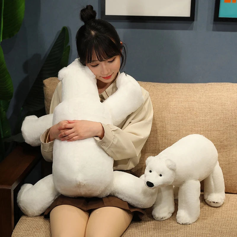 White Polar Bear Plush Pillow