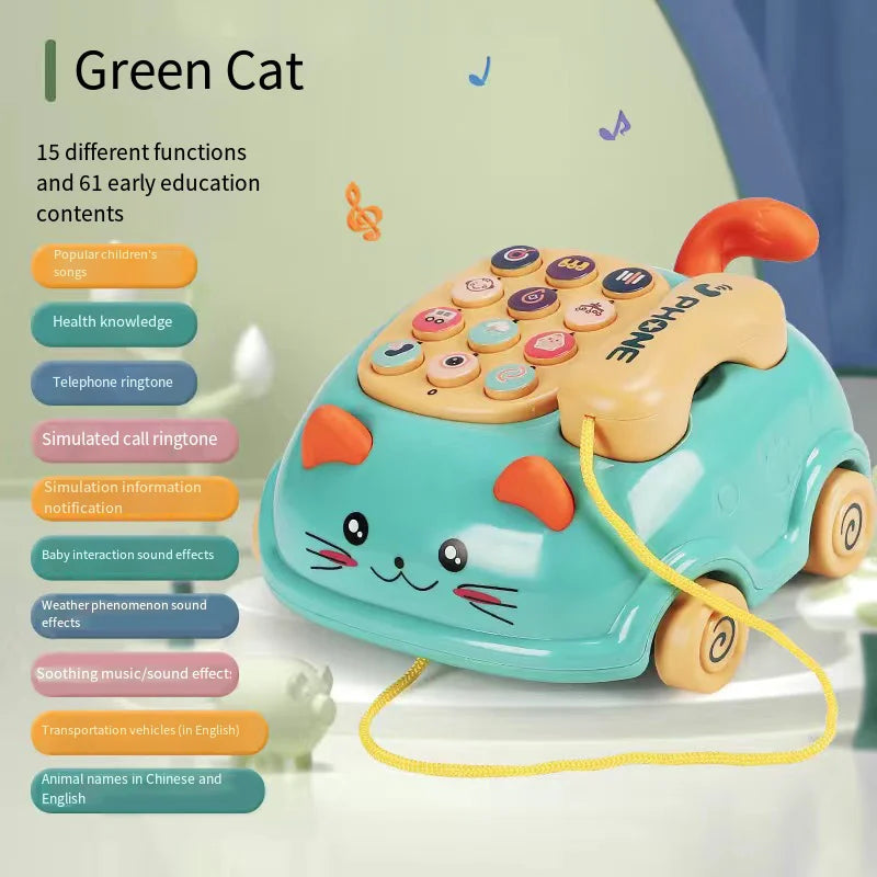 Educational Cat Phone Toy – Musical Learning Telephone for Toddlers