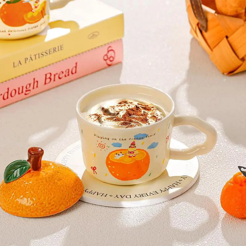 Cute Orange Cartoon Ceramic Mug