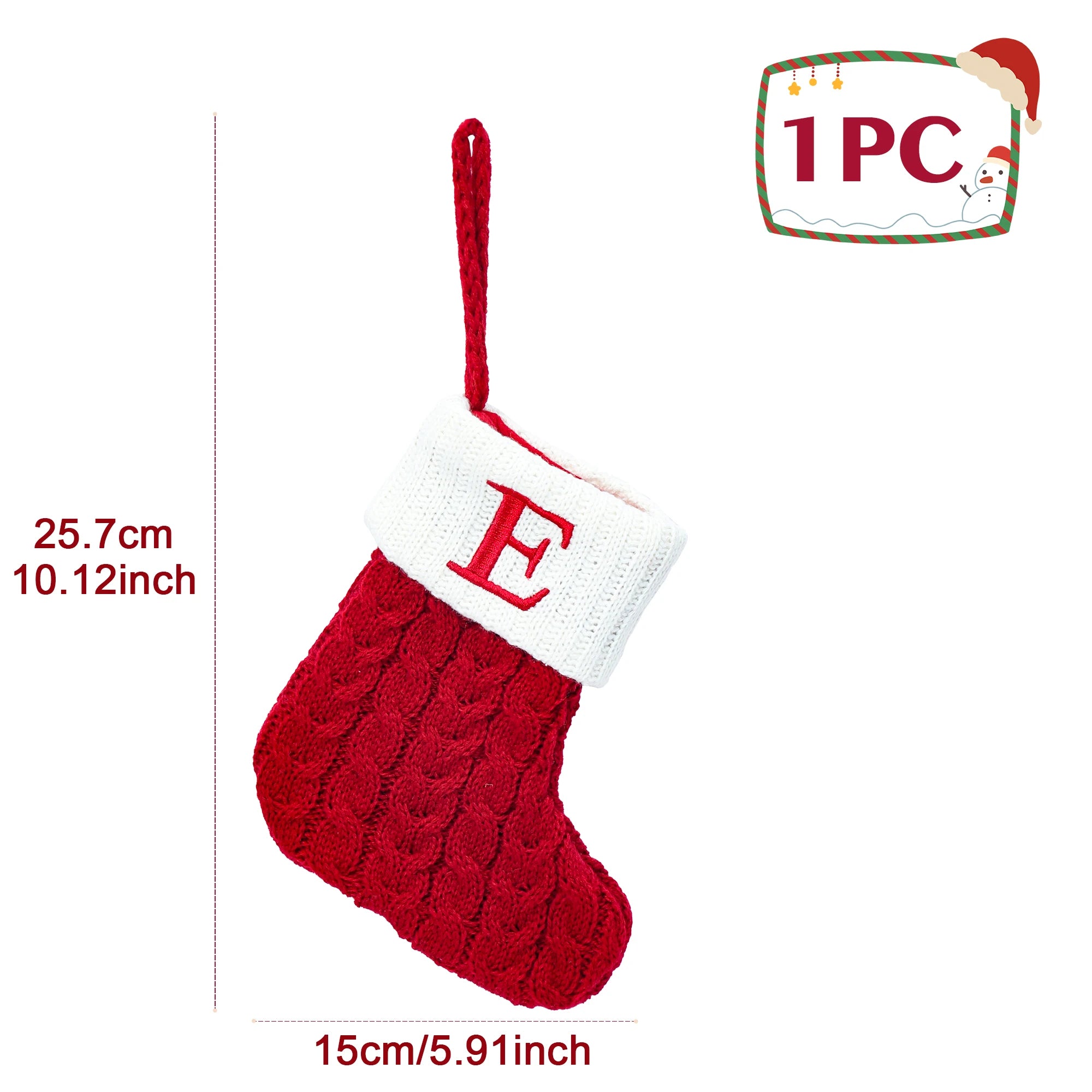 Knitted Christmas Stockings – Snowflake & Letter Design Holiday