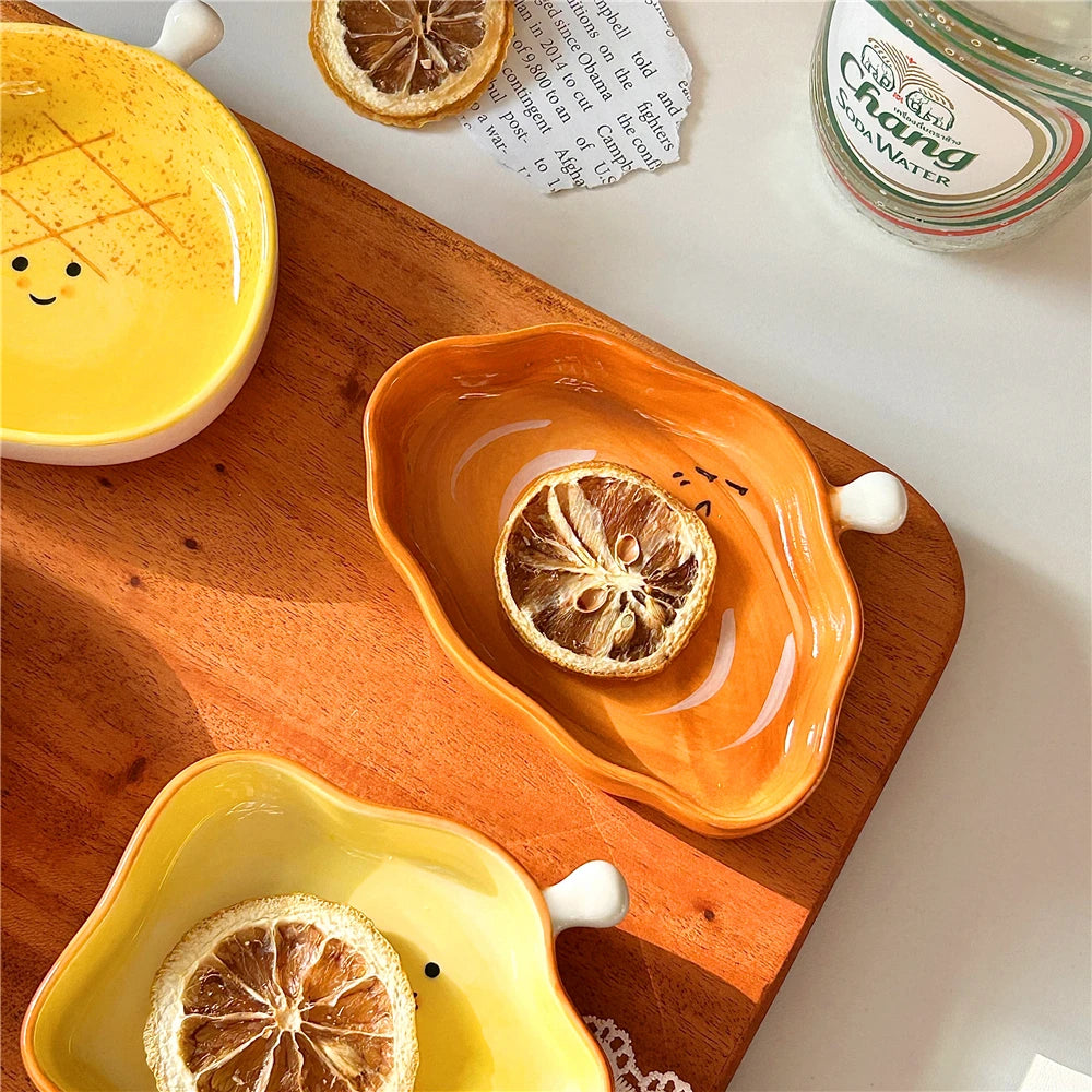 Soucoupe à sushi japonaise en céramique, mini assiette mignonne en forme de pain, vaisselle