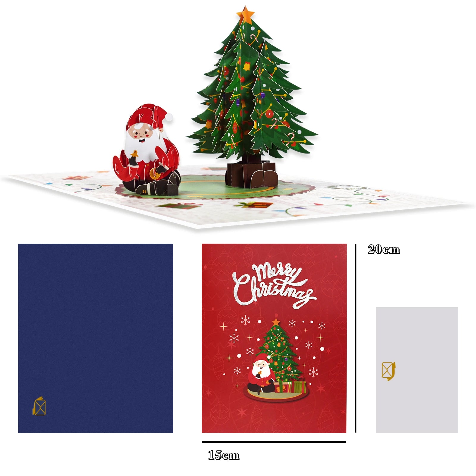 Autocollants de cartes de joyeux Noël découpés au laser, cartes pop-up, arbre de Noël, cadeau d'hiver, décoration de nouvel an, cartes de vministériels x