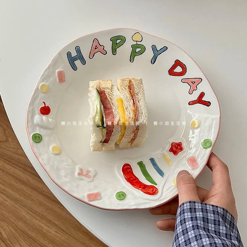 Hand-Painted Ceramic Plate