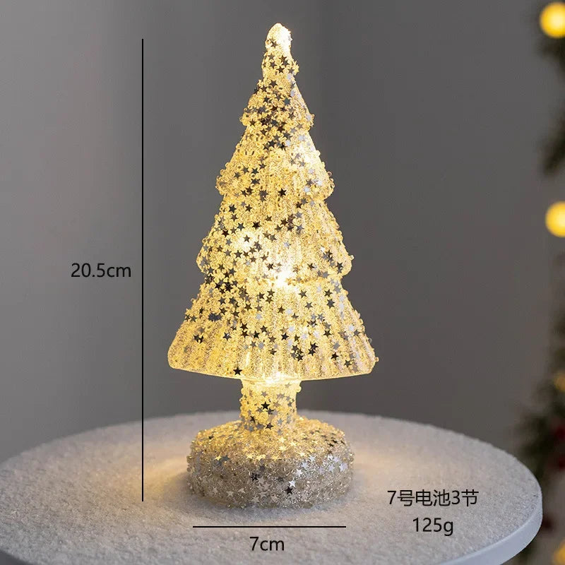 Glass Christmas Tree Ornament with LED Light