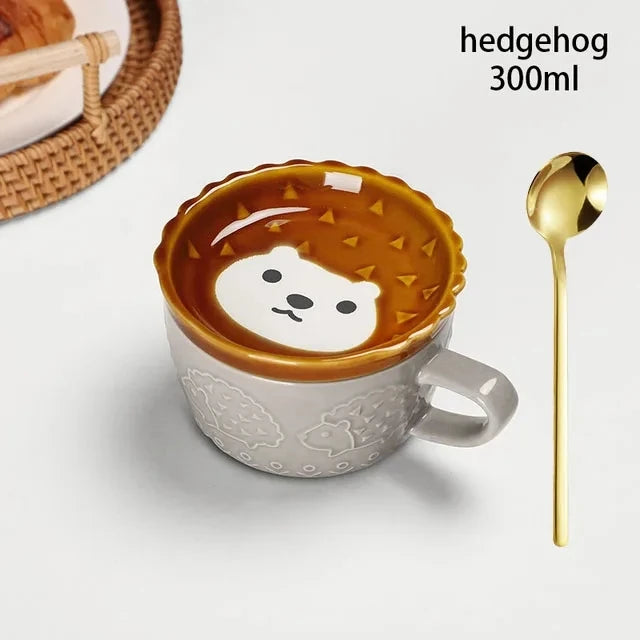 Cute Japanese-Style Breakfast Cup with Lid
