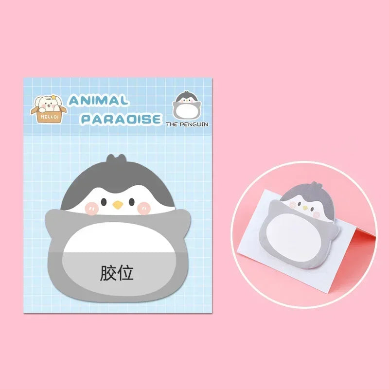 Cute Animal Sticky Notes – Cartoon Memo Pad Set (20 Sheets)