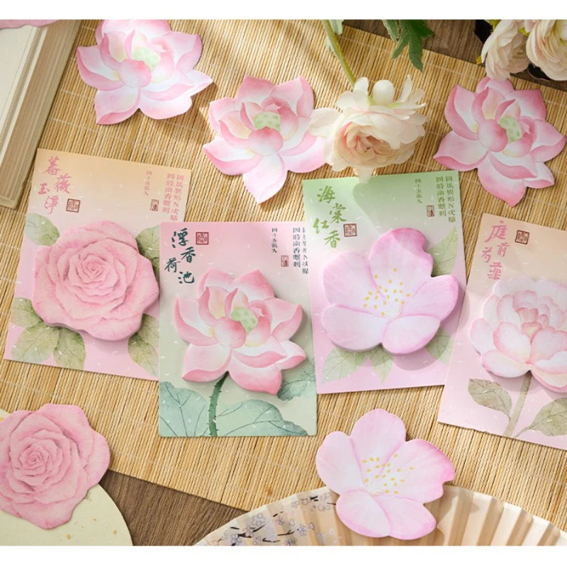 Floral Sticky Notes – Kawaii National Style Memo Pad