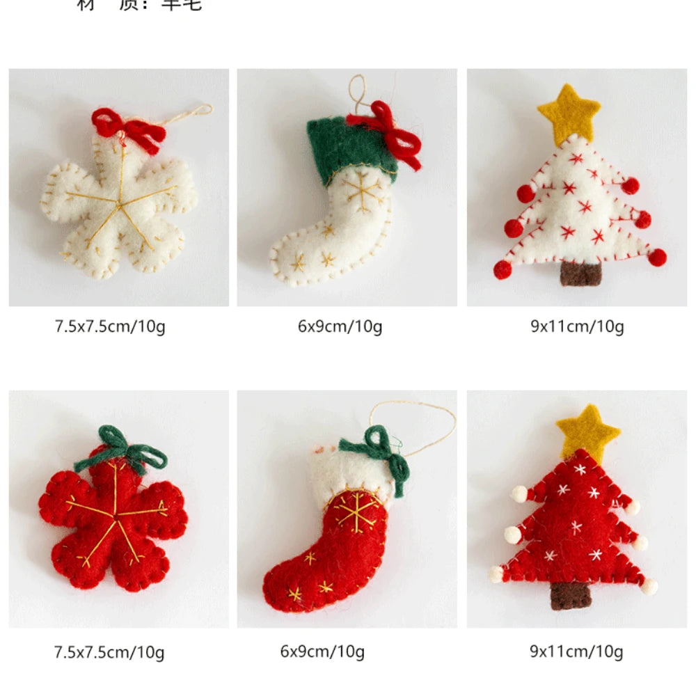 Handmade Wool Felt Christmas Ornaments