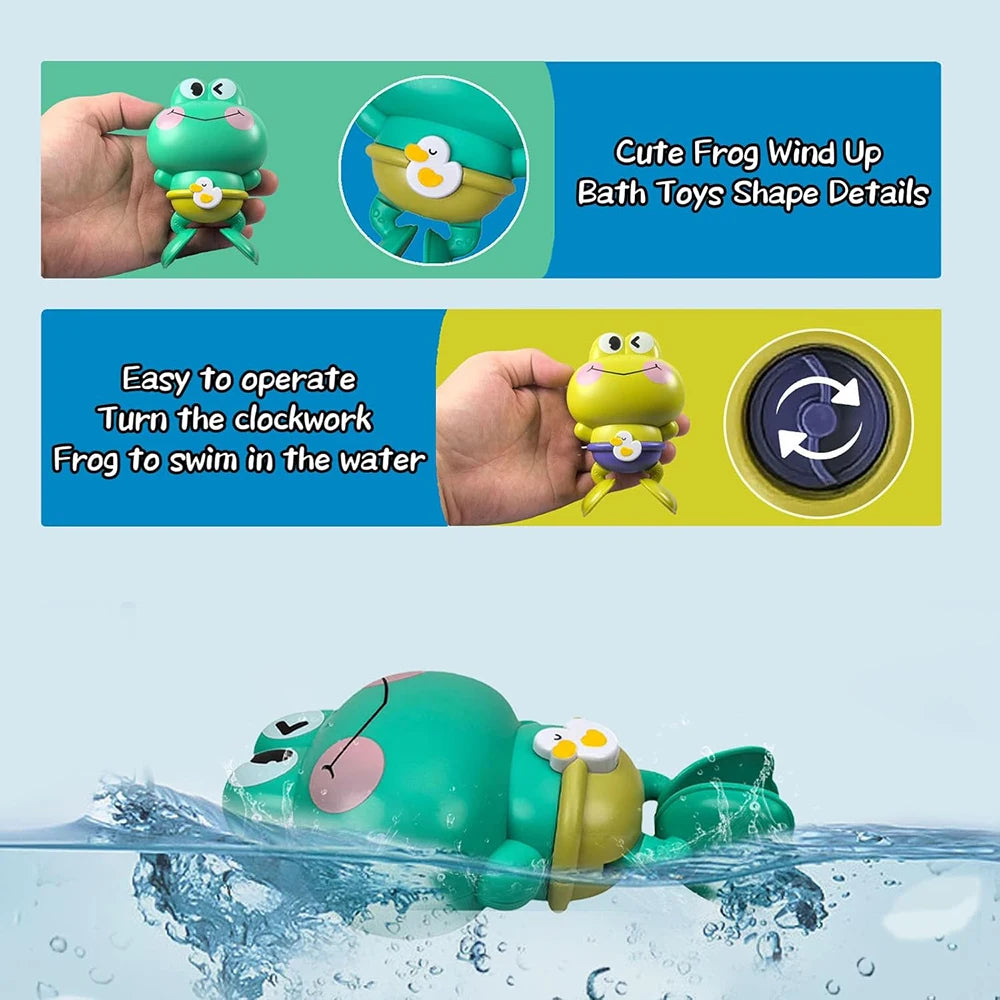 Wind-Up Swimming Frog Bath Toy
