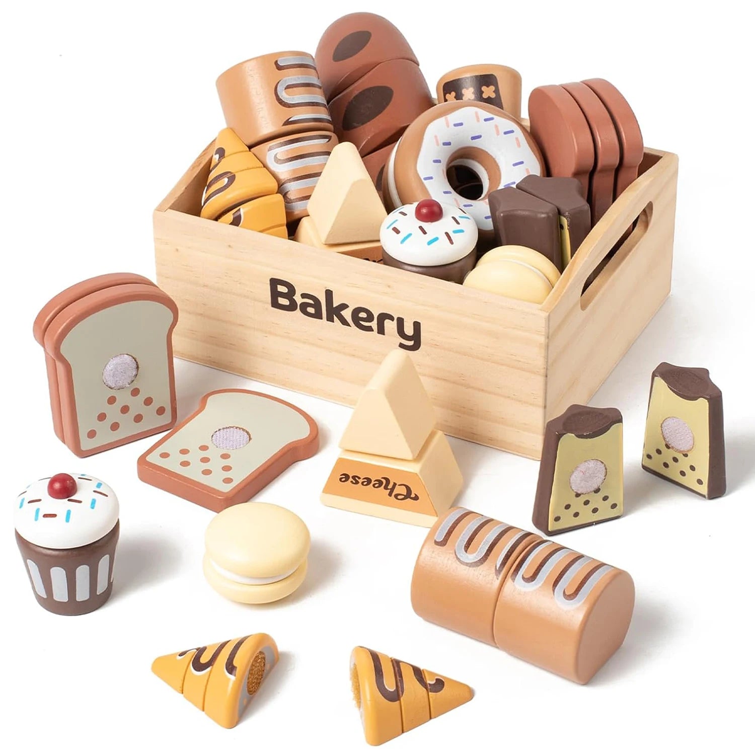 Wooden Kitchen Playset – Montessori Cutting Food Toy for Kids
