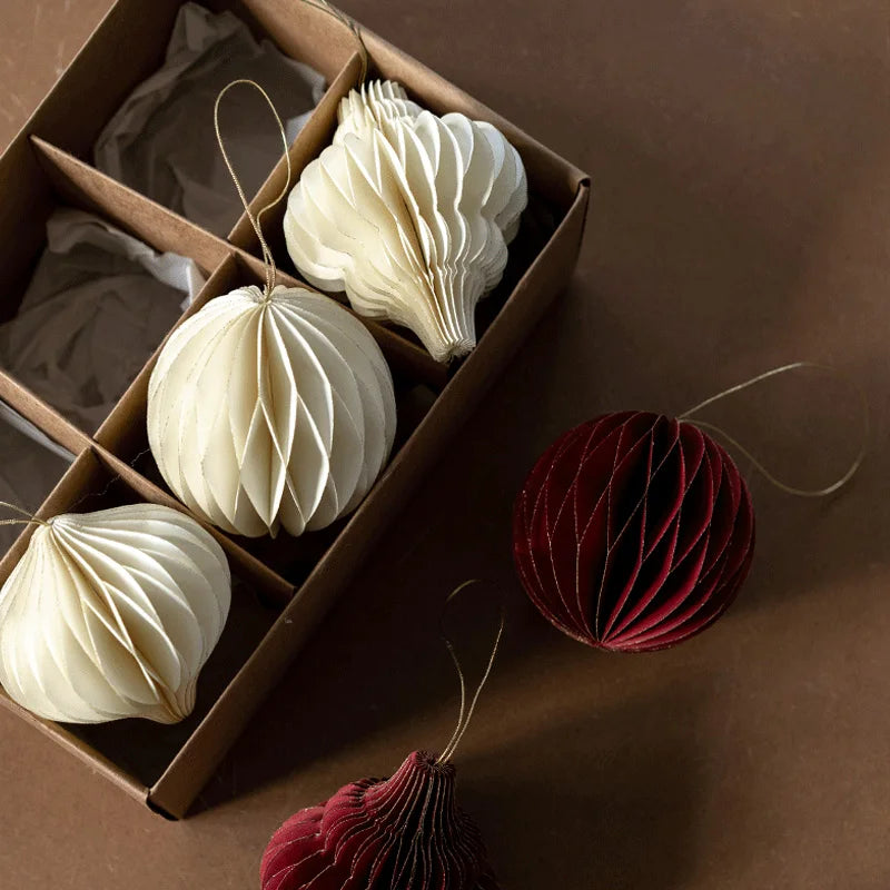 Honeycomb Paper Christmas Ornaments