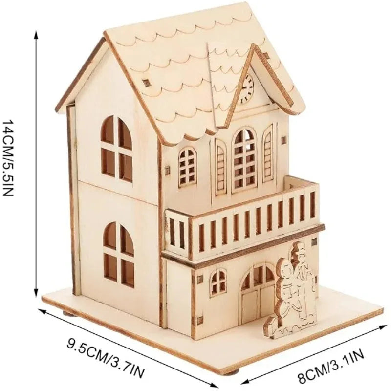 Wooden LED Christmas House