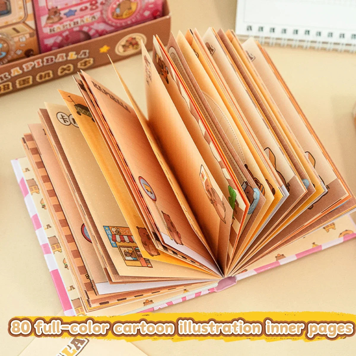 Kawaii Capybara Notebook – Cute Stress Relief Journal for Students