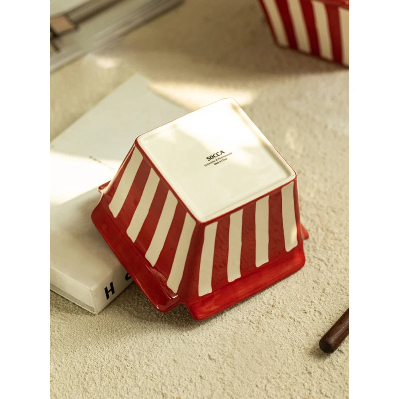 Pop Corn Creative Square Ceramic Bowl