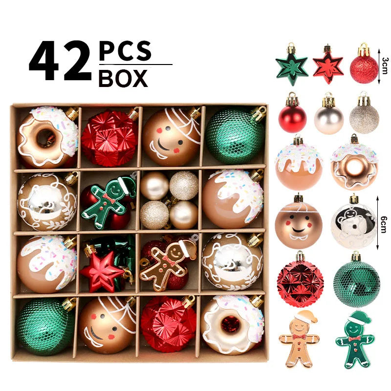 Christmas Tree Ornaments – Red, Gold & Green Set