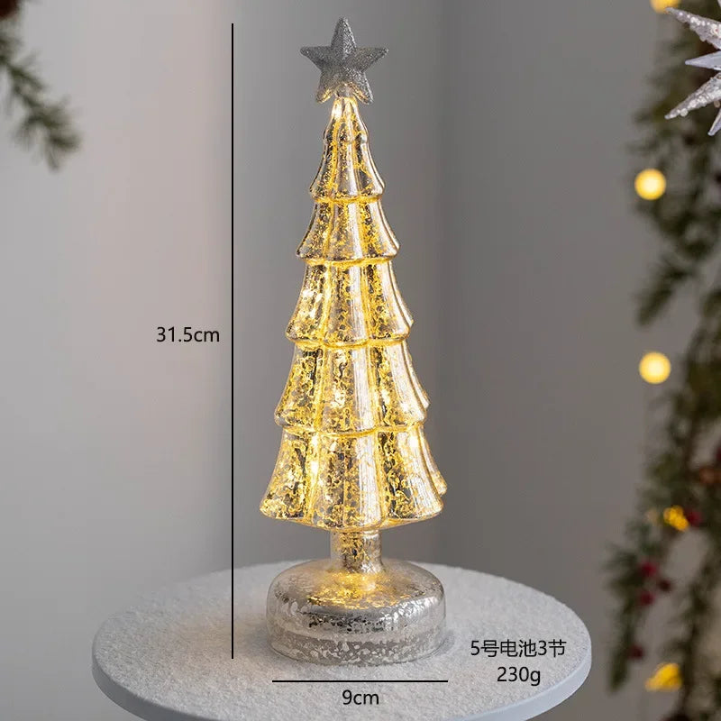 Glass Christmas Tree Ornament with LED Light